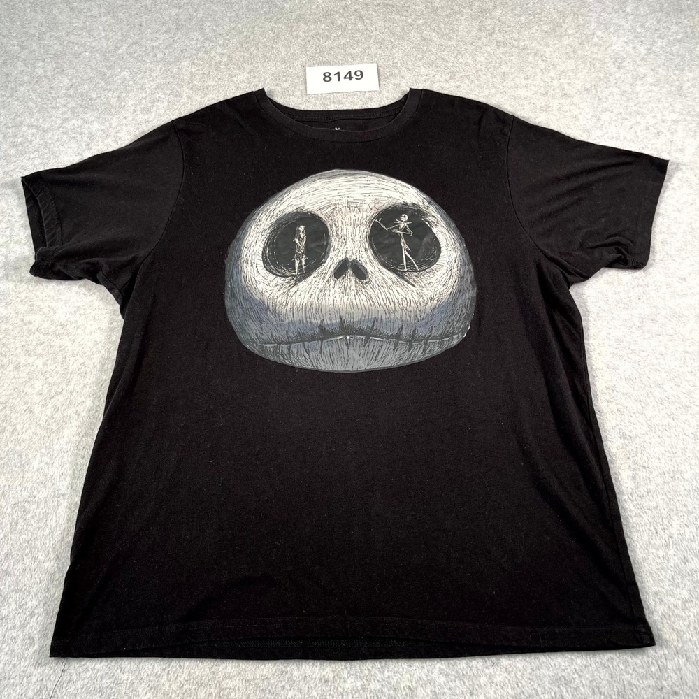 Disney T Shirt Mens XL Black The Nightmare Before Christmas Graphic Crew Neck